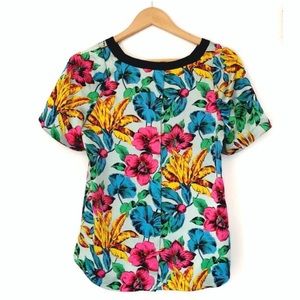 2/$90 MARC by MARC JACOBS Havana Floral Silk Top